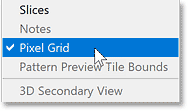 Turning the Pixel Grid off in Photoshop.