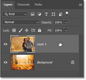 The Layers panel in Photoshop