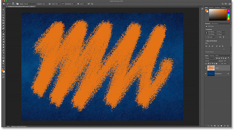 Painting a stroke with Photoshop's Brush Tool