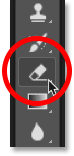 Selecting Photoshop's Eraser Tool from the toolbar