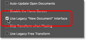 How to use the Legacy New Document dialog box in Photoshop CC