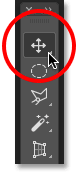 تحديد أداة التحريك في أعلى شريط أدوات Photoshop.