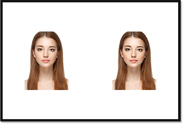 The document showing both images with their width and height upscaled from 10 percent to 50 percent.