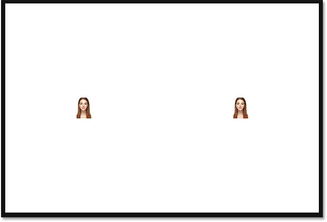 The document after scaling the width and height of the Smart Object down to 10 percent.
