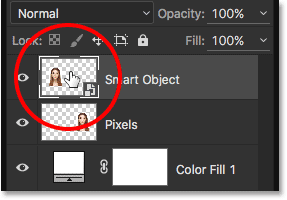 Double-clicking on the Smart Object thumbnail.