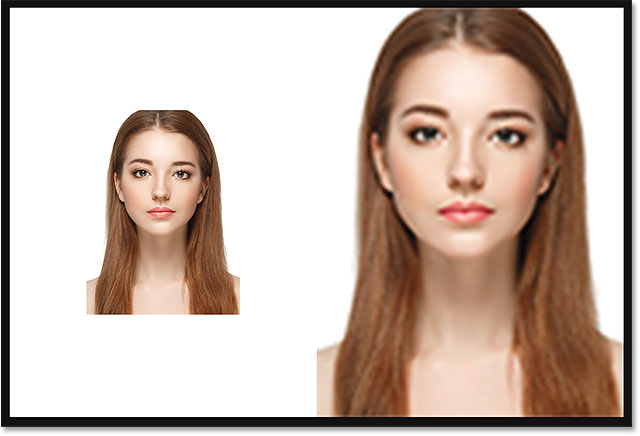 The document after upscaling the pixel version to its original dimensions.