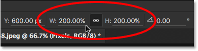 Upscaling the width and height of the pixel version by 200 percent.