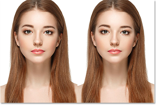 Both versions of the image look the same after the initial scaling.