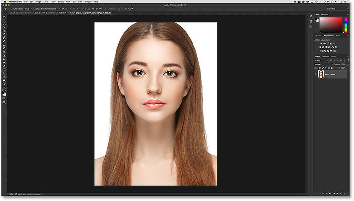 Viewing the original image embedded inside the Smart Object.