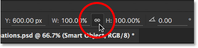 Linking the width and height values together.