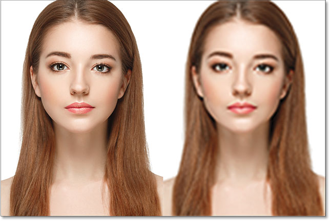 A comparison of a Smart Object and a pixel version of the image upscaled back to the original dimensions.