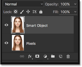 The Layers panel in Photoshop showing both layers.
