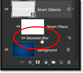 Double-clicking again on the Gaussian Blur Smart Filter. 