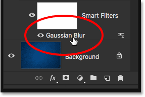 Re-opening the Gaussian Blur Smart Filter in the Layers panel. 