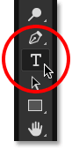 Selecting the Type Tool from the Toolbar. 