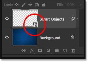 The Layers panel showing the Type layer converted to a Smart Object. 