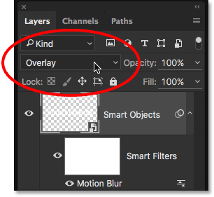 Changing the Smart Object's blend mode back to Overlay. 