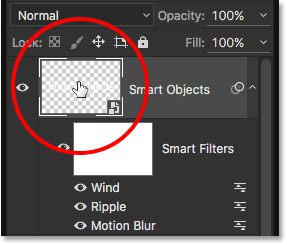 Double-clicking on the Smart Object's thumbnail in the Layers panel. 