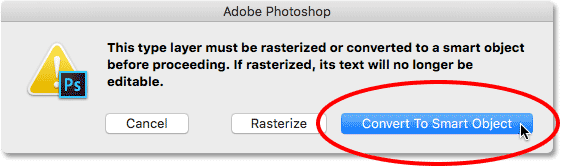 Choosing the Convert To Smart Object option. 