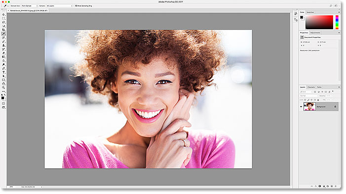 The lightest of the four interface color themes in Photoshop CC.