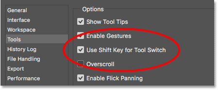 A Tool Tip displaying the name of a tool in the Toolbar.