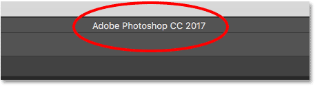 The name and version number of Photoshop.