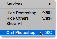 Quitting Photoshop CS6.