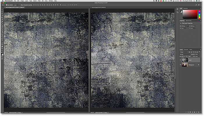 Trascinando l'immagine della texture nella finestra dell'altro documento.