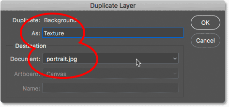 Choosing the Duplicate Layer command from under the Layer menu in Photoshop.