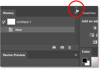 Clicking the icon to collapse the second panel column. 