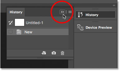 Clicking the double arrow icon to collapse the panel. 