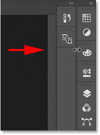 The main panel column has been collapsed to icon view mode. 