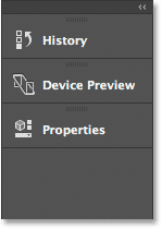 The Properties panel has been moved to the second panel column.