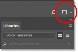 The Workspace selection icon in Photoshop CC. 