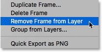 How to remove a frame from a layer in Photoshop CC 2019