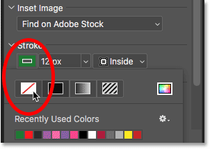 How to remove the stroke around the frame in Photoshop CC 2019