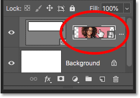 Selecting the image by clicking the right thumbnail on the Frame layer