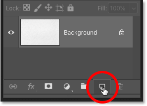 How to add a new blank layer to a Photoshop document.
