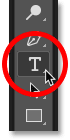 Selecting the Type Tool from the Toolbar in Photoshop CC 2019