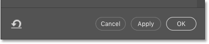 The Cancel, Apply and OK options for Content-Aware Fill in Photoshop