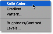 Adding a Solid Color fil layer in Photoshop