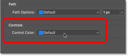 The Control Color option in Photoshop's Preferences controls the color of the Free Transform box.