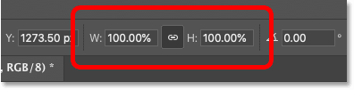 How to restore the original image size after scaling with Free Transform