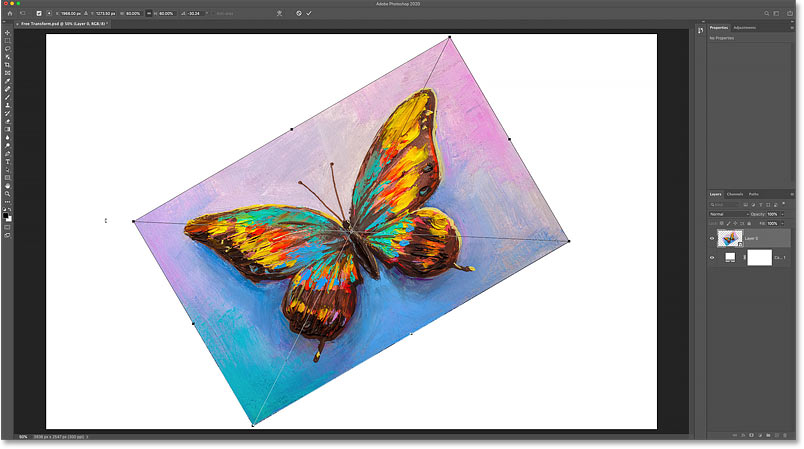 How to rotate an image with Free Transform in Photoshop