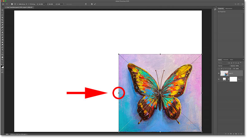 How to scale non-proportionally with Free Transform in Photoshop