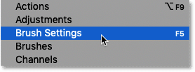 How to open the Brush Settings panel in Photoshop