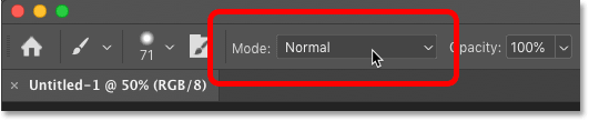 Where to find the Brush Tool blend modes in Photoshop