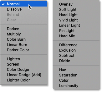 The complete list of brush tool blend modes in Photoshop