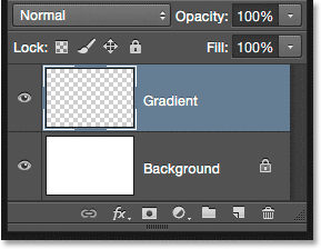 The Layer panel showing the new layer for the gradient. 