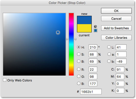 Choosing a third color for the gradient. 